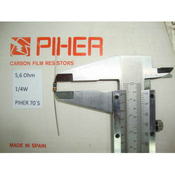 VINTAGE PIHER RESISTOR. 1/4W 5R6 5.6Ohm 5% *4 PC* NEW ORIGINAL 1970´S