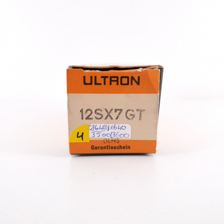 1 X 12SX7GT ULTRON TUBE. RECTANGULAR GETTER. 4. CH72