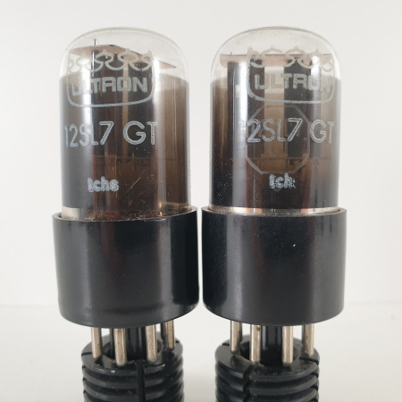 2 X 12SL7GT ULTRON TUBE. SOLID GETTER. SMOKED GLASS. MATCHED PAIR. 1. CH73