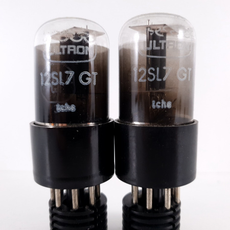 2 X 12SL7GT ULTRON TUBE. SOLID GETTER. SMOKED GLASS. MATCHED PAIR. 2. CH73