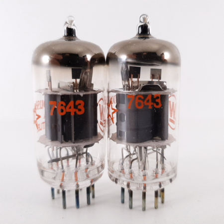 2 X 7643 / E80CF WESTINGHOUSE TUBE. COPPER RODS. MATCHED PAIR. 9. CH74