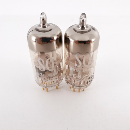 2 X E88C / 8255 SINGLE TRIODE PHILIPS TUBE. GOLD PIN. SQ. 3 MICA. 113/116% MATCHED PAIR. 1. CH78