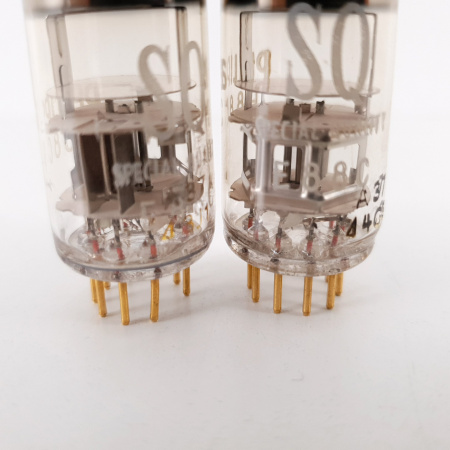 2 X E88C / 8255 SINGLE TRIODE PHILIPS TUBE. GOLD PIN. SQ. 3 MICA. 113/116% MATCHED PAIR. 1. CH78