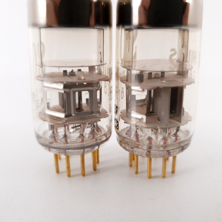 2 X E88C / 8255 SINGLE TRIODE PHILIPS TUBE. GOLD PIN. SQ. 3 MICA. 113/116% MATCHED PAIR. 1. CH78