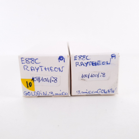 2 X E88C / 8255 SINGLE TRIODE RAYTHEON TUBE. GOLD PIN. 3 MICA. 107/100% MATCHED PAIR. 10. CH78