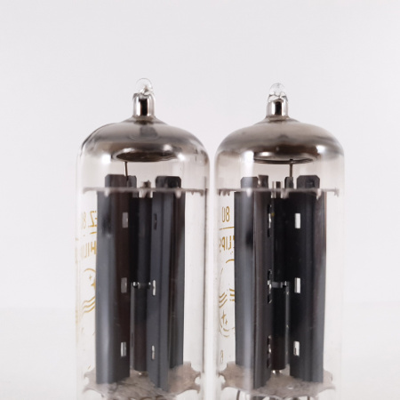 2 X EZ80 PHILIPS TUBE. LA RADIOTECHNIQUE PROD. YELLOW LOGO. MATCHED PAIR. CA ENA