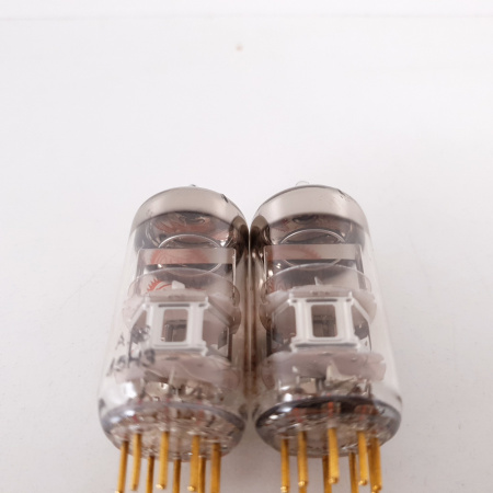 2 X E88C / 8255 SINGLE TRIODE VALVO TUBE. 1960s PHILIPS PROD. GOLD PIN. 3 MICA. 88/89%. 12. CH78