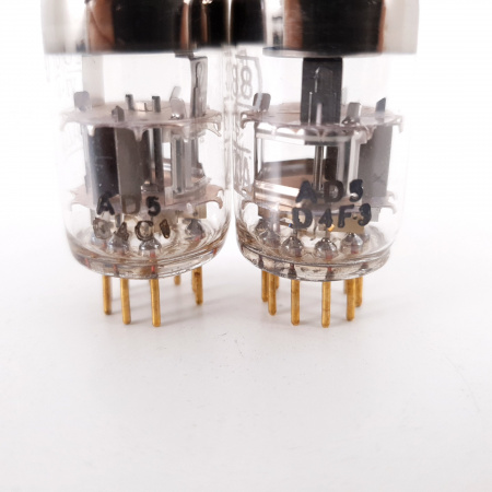 2 X EC88 MAZDA TUBE. 1960s VALVO PROD. GOLD PIN. SOLID GETTER. 86/83%. 14. CH78