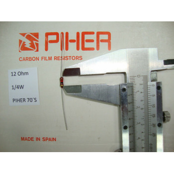 VINTAGE PIHER RESISTOR. 1/4W 12R 12Ohm 5% *4 PC* NEW ORIGINAL 1970´S