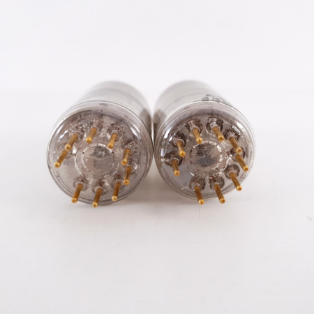 2 X E88C / 8255 SINGLE TRIODE MULLARD TUBE. 1960s PHILIPS PROD. GOLD PIN. 3M. 92/91%. 22. CH78