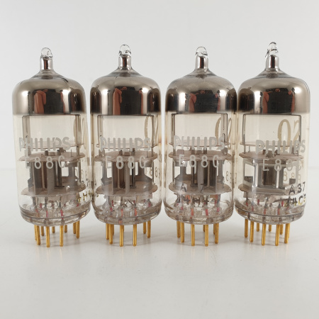 4 X E88C / 8255 SINGLE TRIODE PHILIPS TUBE. 1960s PROD. 3MICA. SQ. HIGH GAIN. MATCHED QUAD. 25. CH78
