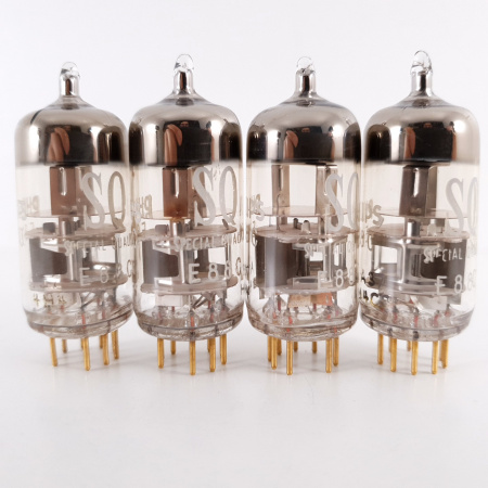 4 X E88C / 8255 SINGLE TRIODE PHILIPS TUBE. 1960s PROD. 3MICA. SQ. HIGH GAIN. MATCHED QUAD. 25. CH78