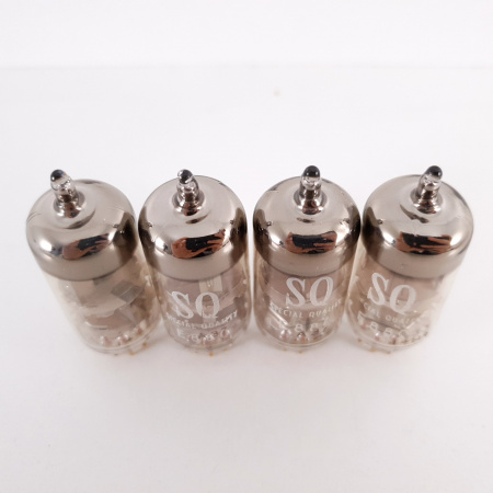 4 X E88C / 8255 SINGLE TRIODE PHILIPS TUBE. 1960s PROD. 3MICA. SQ. HIGH GAIN. MATCHED QUAD. 26. CH78