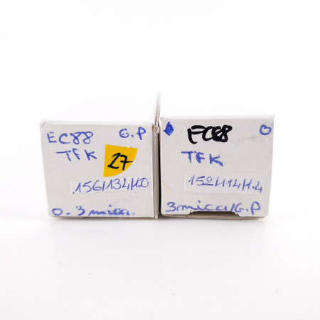 2 X EC88 TELEFUNKEN TUBE. GOLD PIN. 3 MICA. HIGH GAIN. 156/152%. 27. CH78