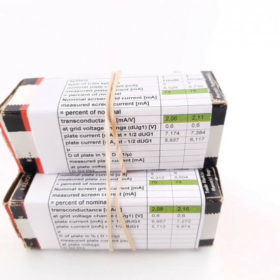 2 X 6SN7GTB RCA TUBE. 1960s PROD. BLACK PLATES. MATCHED PAIR 4. CK  ENA