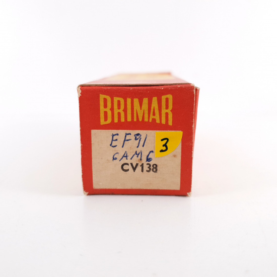 1 X EF91 / 6AM6 / CV138 BRIMAR TUBE. COPPER RODS. 3. CH80