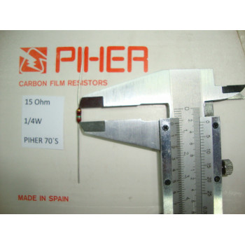 VINTAGE PIHER RESISTOR. 1/4W 15R 15Ohm 5% *4 PC* NEW ORIGINAL 1970´S