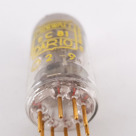 1 X EC81 MINIWATT-DARIO TUBE. 1960s PHILIPS PRODUCTION. COPPER RODS. 7. CH81