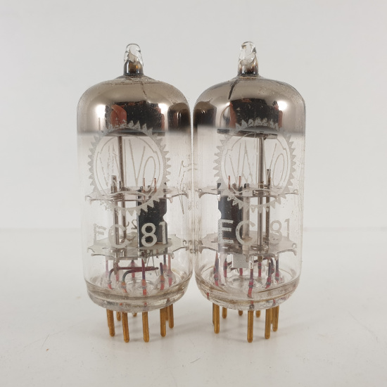 2 X EC81 VALVO TUBE. 1960s PHILIPS...