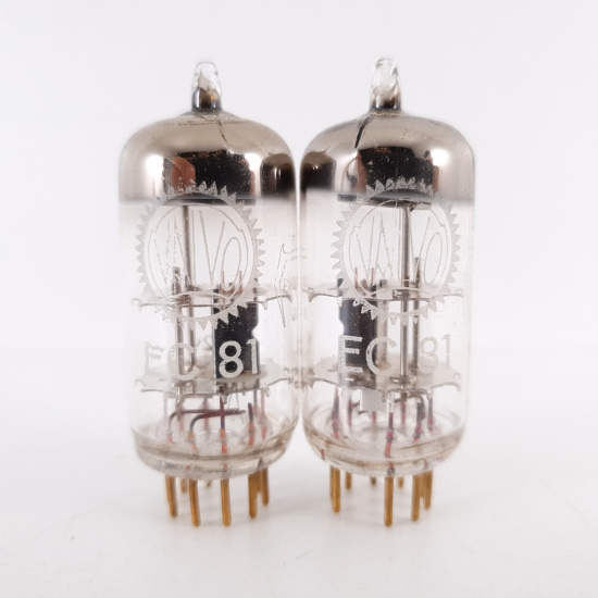 2 X EC81 VALVO TUBE. 1960s PHILIPS...