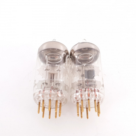 2 X EC81 VALVO TUBE. 1960s PHILIPS PROD. COPPER ROD. GOLD PIN. 17/17mA. 8. CH81