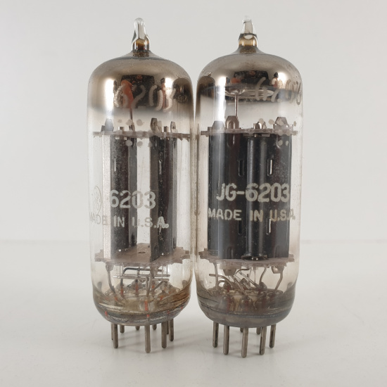 2 X 6203 GENERAL ELECTRIC TUBE. BLACK...