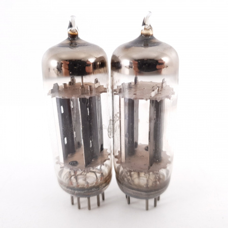 2 X 6203 GENERAL ELECTRIC TUBE. BLACK PLATES. MATCHED PAIR. 11. CH81