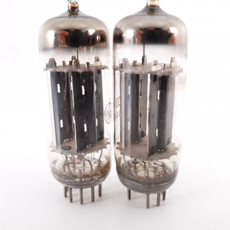 2 X 6203 GENERAL ELECTRIC TUBE. BLACK PLATES. MATCHED PAIR. 11. CH81