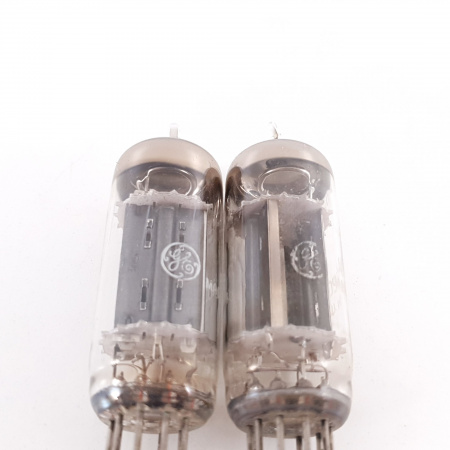 2 X 6203 GENERAL ELECTRIC TUBE. BLACK PLATES. MATCHED PAIR. 11. CH81