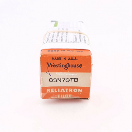 1 X 6SN7GTB WESTINGHOUSE TUBE. 1960s PROD. BLACK PLATES. 79/83% CK  ENA