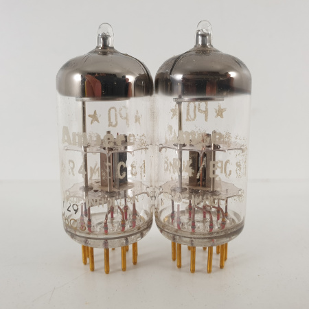 2 X 6R4 / EC81 AMPEREX TUBE. GOLD PIN. PQ. 16/16mA MATCHED PAIR. 14. CH81
