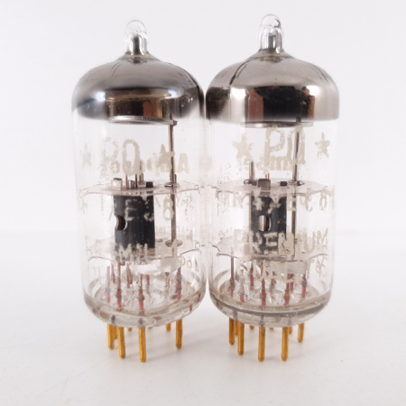 2 X 6R4 / EC81 AMPEREX TUBE. GOLD PIN. PQ. 16/16mA MATCHED PAIR. 14. CH81