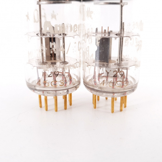 2 X 6R4 / EC81 AMPEREX TUBE. GOLD...