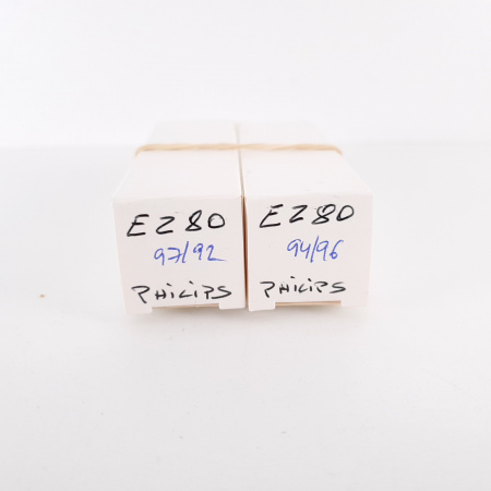 2 X EZ80 PHILIPS TUBE. 1960s LA RADIOTECHNIQUE PROD. MATCHED PAIR. CA ENA