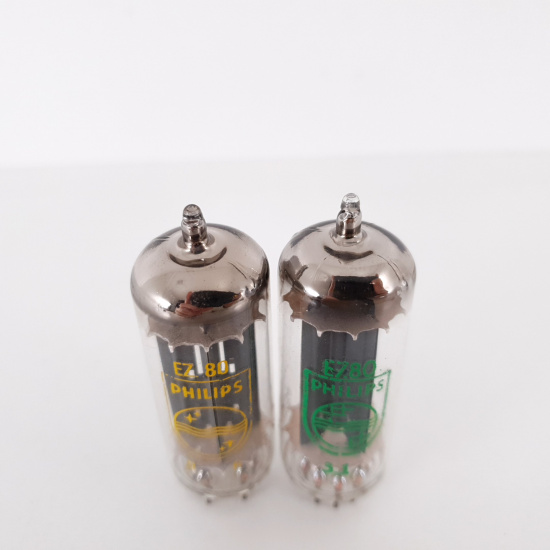 2 X EZ80 PHILIPS TUBE. 1960s LA...