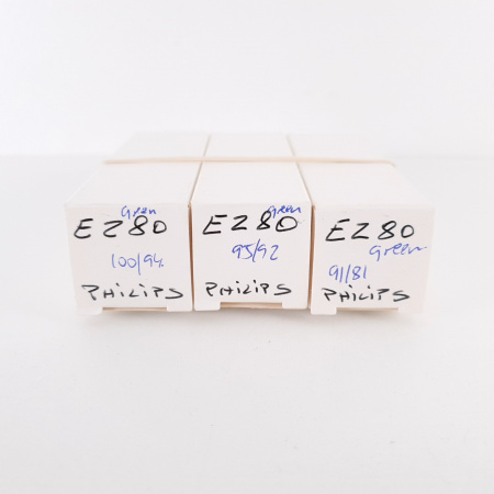 3 X EZ80 PHILIPS TUBE. 1960s LA RADIOTECHNIQUE PROD. MATCHED TRIO. CA ENA