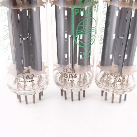 3 X EZ80 PHILIPS TUBE. 1960s LA RADIOTECHNIQUE PROD. MATCHED TRIO. CA ENA