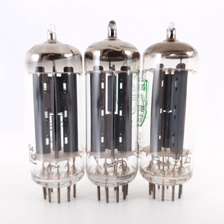 3 X EZ80 PHILIPS TUBE. 1960s LA RADIOTECHNIQUE PROD. MATCHED TRIO. CA ENA