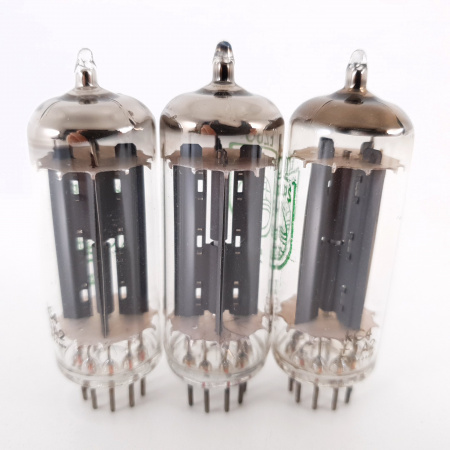 3 X EZ80 PHILIPS TUBE. 1960s LA RADIOTECHNIQUE PROD. MATCHED TRIO. CA ENA