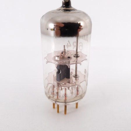 1 X 6R4 / EC81 AMPEREX TUBE. 1960s PHILIPS PROD. GOLD PIN. COPPER RODS. 15. CH81