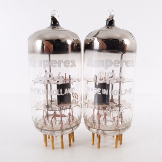 2 X 6R4 / EC81 AMPEREX TUBE. GOLD...