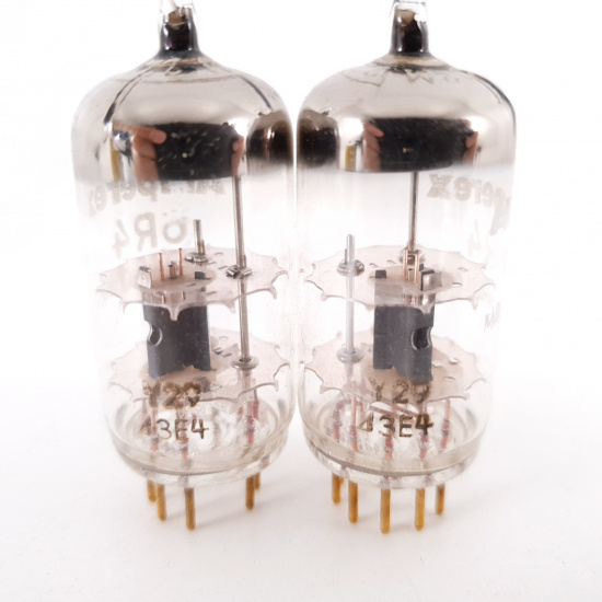 2 X 6R4 / EC81 AMPEREX TUBE. GOLD...