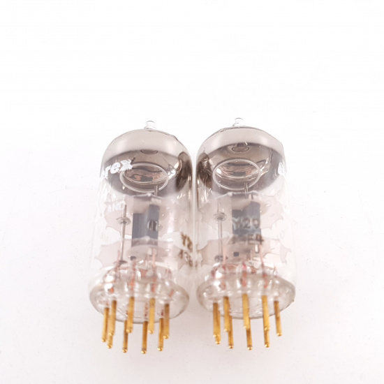 2 X 6R4 / EC81 AMPEREX TUBE. GOLD...