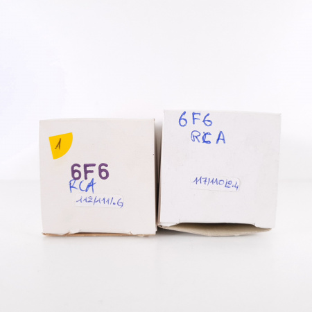 2 X 6F6 RCA RADIOTRON TUBE. 112/117% MATCHED PAIR. 1. CH82