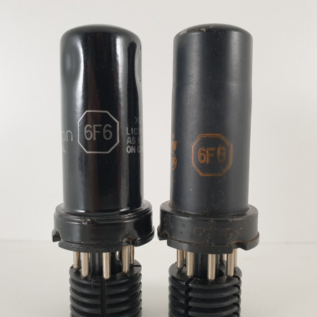 2 X 6F6 RCA RADIOTRON TUBE. 112/117% MATCHED PAIR. 1. CH82