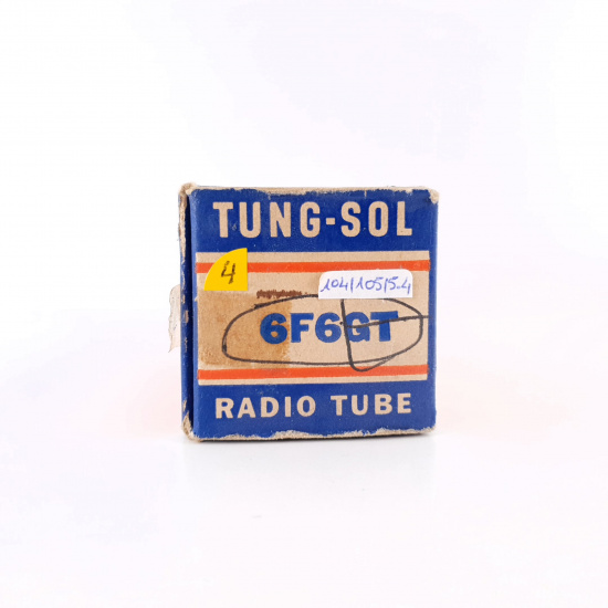 1 X 6F6GT TUNG-SOL TUBE. 1950s PRODUCTION. BLACK PLATES. SOLID GETTER. 4. CH82