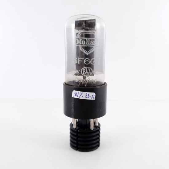 1 X 6F6GT MULLARD TUBE. SMOKED GLASS....