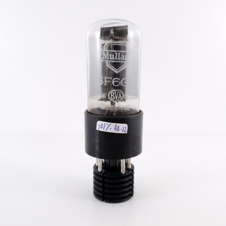 1 X 6F6GT MULLARD TUBE. SMOKED GLASS. 101% AE ENA