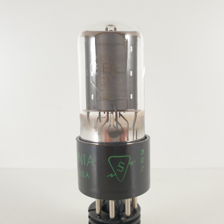 1 X 6F6GT SYLVANIA TUBE. SOLID GETTER. COPPER RODS. 97%. 6. CH82