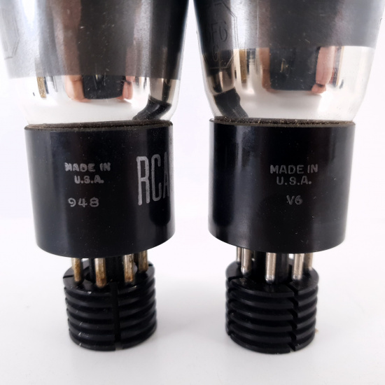 2 X 6F6G RCA TUBE. 1940s PROD. SMOKED...